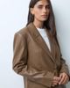 ASOS DESIGN ASOS DESIGN faux leather relaxed blazer in toffee-Brown - 3