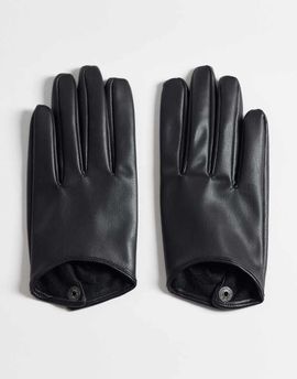 ASOS DESIGN ASOS DESIGN faux leather short gloves in black