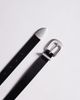 ASOS DESIGN ASOS DESIGN faux leather skinny belt with curve buckle and metal tip in black - 2