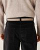ASOS DESIGN ASOS DESIGN faux leather skinny belt with curve buckle and metal tip in stone-Brown - 3