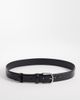 ASOS DESIGN ASOS DESIGN faux leather skinny croc texture belt with rounded silver buckle in black - 1