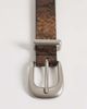 ASOS DESIGN ASOS DESIGN faux leather snake print and texture belt with silver buckle in brown - 1
