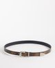 ASOS DESIGN ASOS DESIGN faux leather snake print and texture belt with silver buckle in brown - 2