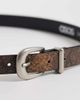 ASOS DESIGN ASOS DESIGN faux leather snake print and texture belt with silver buckle in brown - 3