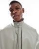 ASOS DESIGN ASOS DESIGN faux leather track jacket in gray - 4