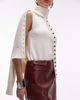 ASOS DESIGN ASOS DESIGN faux leather waistband pocket detail midi skirt in burgundy-Red - 2