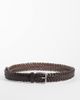 ASOS DESIGN ASOS DESIGN faux leather woven belt with brushed silver buckle in brown - 1
