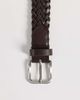 ASOS DESIGN ASOS DESIGN faux leather woven belt with brushed silver buckle in brown - 2