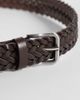 ASOS DESIGN ASOS DESIGN faux leather woven belt with brushed silver buckle in brown - 3