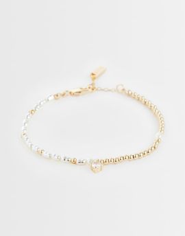 ASOS DESIGN ASOS DESIGN faux pearl and bead bracelet in gold