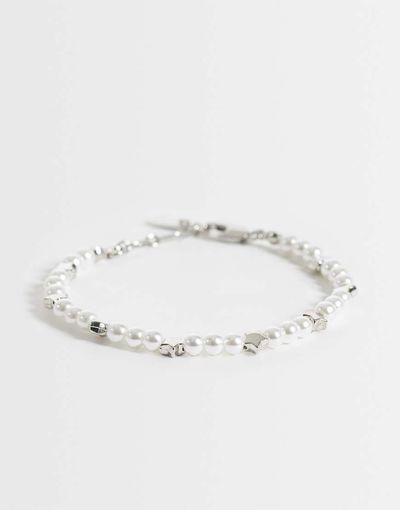ASOS DESIGN ASOS DESIGN faux pearl and star beaded bracelet in white