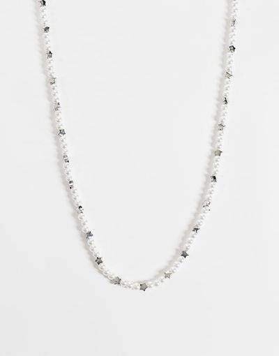 ASOS DESIGN ASOS DESIGN faux pearl and star beaded necklace in white