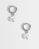 ASOS DESIGN ASOS DESIGN faux pearl drop huggie hoop earrings in silver tone - 1