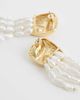 ASOS DESIGN ASOS DESIGN faux pearl stud earrings with tassels in ivory-White - 3