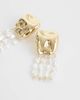 ASOS DESIGN ASOS DESIGN faux pearl stud earrings with tassels in ivory-White - 4