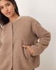 ASOS DESIGN ASOS DESIGN faux shearling lounge jacket in mink-Brown - 3