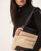 ASOS DESIGN ASOS DESIGN faux shearling tote with contrast panel in oatmeal-Neutral - 2
