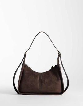 ASOS DESIGN ASOS DESIGN faux suede belted strap shoulder bag in chocolate-Brown