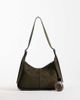 ASOS DESIGN ASOS DESIGN faux suede belted strap shoulder bag in khaki-Green - 2