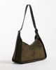 ASOS DESIGN ASOS DESIGN faux suede belted strap shoulder bag in khaki-Green - 4