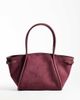ASOS DESIGN ASOS DESIGN faux suede belted tote bag in burgundy-RED - 1
