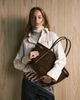 ASOS DESIGN ASOS DESIGN faux suede belted tote bag in chocolate-Brown - 1
