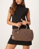 ASOS DESIGN ASOS DESIGN faux suede bowler bag with detachable cross body strap in chocolate-Green - 1