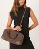 ASOS DESIGN ASOS DESIGN faux suede bowler bag with detachable cross body strap in chocolate-Green - 2