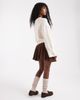ASOS DESIGN ASOS DESIGN faux suede buckle detail pleated mini skirt in brown - 3