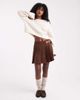 ASOS DESIGN ASOS DESIGN faux suede buckle detail pleated mini skirt in brown - 4