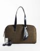 ASOS DESIGN ASOS DESIGN faux suede carryall with paisley scarf in khaki green - 2