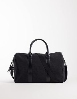 ASOS DESIGN ASOS DESIGN faux suede duffel bag in black