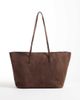 ASOS DESIGN ASOS DESIGN faux suede easy tote bag in chocolate-Brown - 1