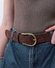 ASOS DESIGN ASOS DESIGN faux suede half moon waist and hip jeans belt in chocolate-Brown - 2