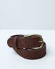 ASOS DESIGN ASOS DESIGN faux suede half moon waist and hip jeans belt in chocolate-Brown - 3