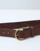ASOS DESIGN ASOS DESIGN faux suede half moon waist and hip jeans belt in chocolate-Brown - 4