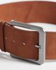 ASOS DESIGN ASOS DESIGN faux suede low waist wide square buckle belt in tan-Brown - 3