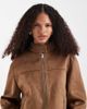 ASOS DESIGN ASOS DESIGN faux suede motorsport jacket in tan-Brown - 1