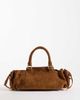 ASOS DESIGN ASOS DESIGN faux suede multi pocket grab bag in tan-Brown - 1