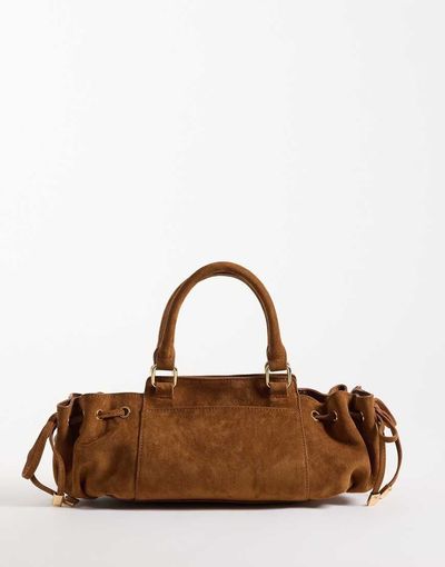 ASOS DESIGN ASOS DESIGN faux suede multi pocket grab bag in tan-Brown