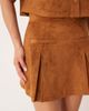ASOS DESIGN ASOS DESIGN faux suede pleated mini skirt in brown - part of a set - 1