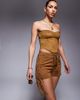 ASOS DESIGN ASOS DESIGN faux suede shorts with fringe detail in tan-Brown - 1