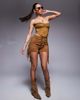 ASOS DESIGN ASOS DESIGN faux suede shorts with fringe detail in tan-Brown - 3