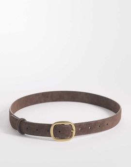 ASOS DESIGN ASOS DESIGN faux suede square buckle waist and hip jeans belt in chocolate-Brown