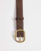 ASOS DESIGN ASOS DESIGN faux suede square buckle waist and hip jeans belt in chocolate-Brown - 3