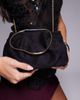 ASOS DESIGN ASOS DESIGN faux suede squiggle metal handle purse with detachable chain crossbody bag in black - 3