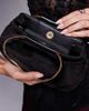 ASOS DESIGN ASOS DESIGN faux suede squiggle metal handle purse with detachable chain crossbody bag in black - 4