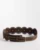 ASOS DESIGN ASOS DESIGN faux suede studded round disc belt in brown - 1