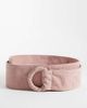 ASOS DESIGN ASOS DESIGN faux suede twist cover buckle belt in dusky pink-Neutral - 3