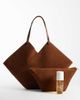 ASOS DESIGN ASOS DESIGN faux suede vase tote bag in chocolate-Brown - 2